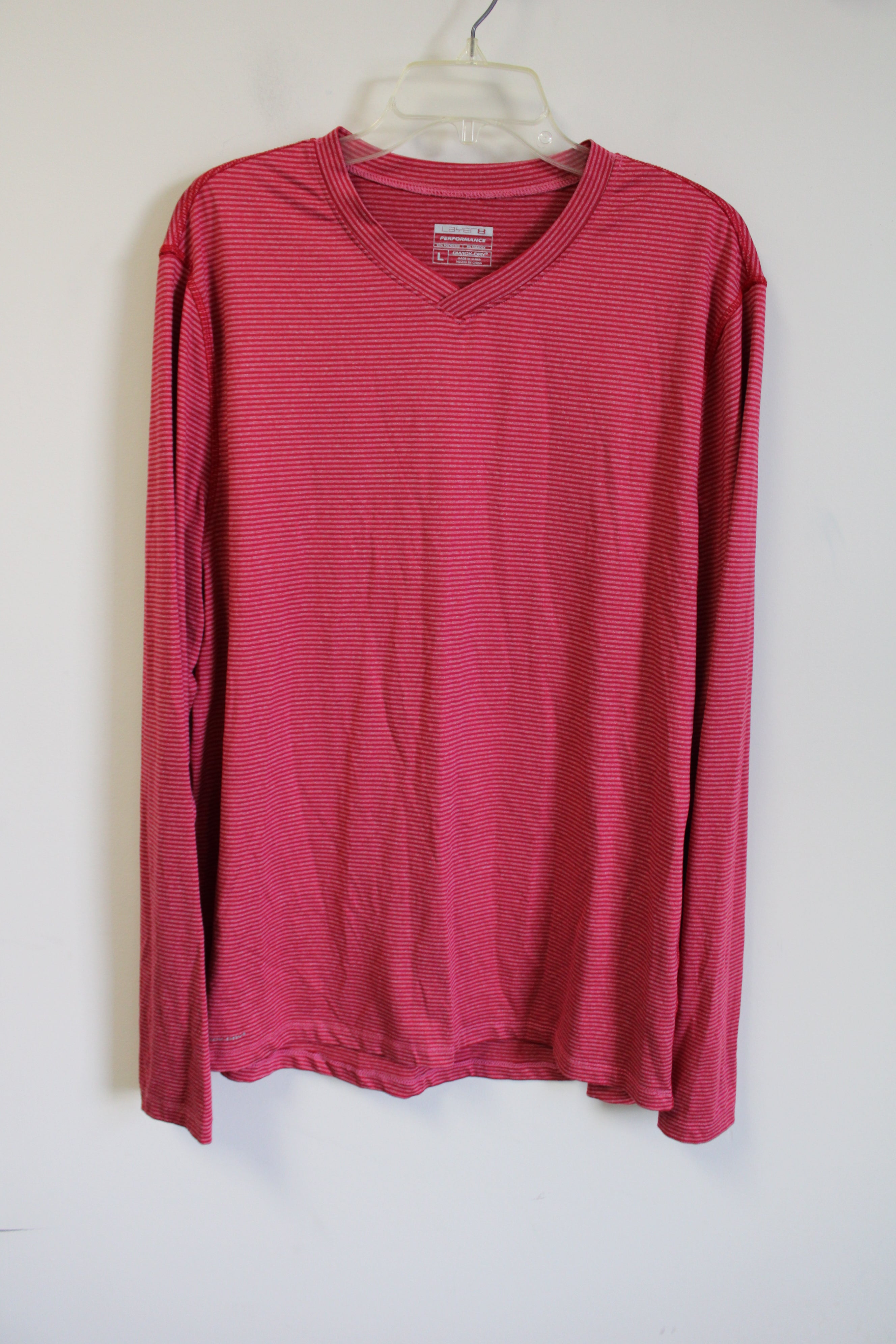 Layer 8 Red Pink Long Sleeved Shirt | L