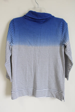 NEW T By Talbots Blue Striped Sweatshirt | XS