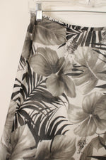 Liz Claiborne Gray Tropical Print Chiffon Skirt | 6