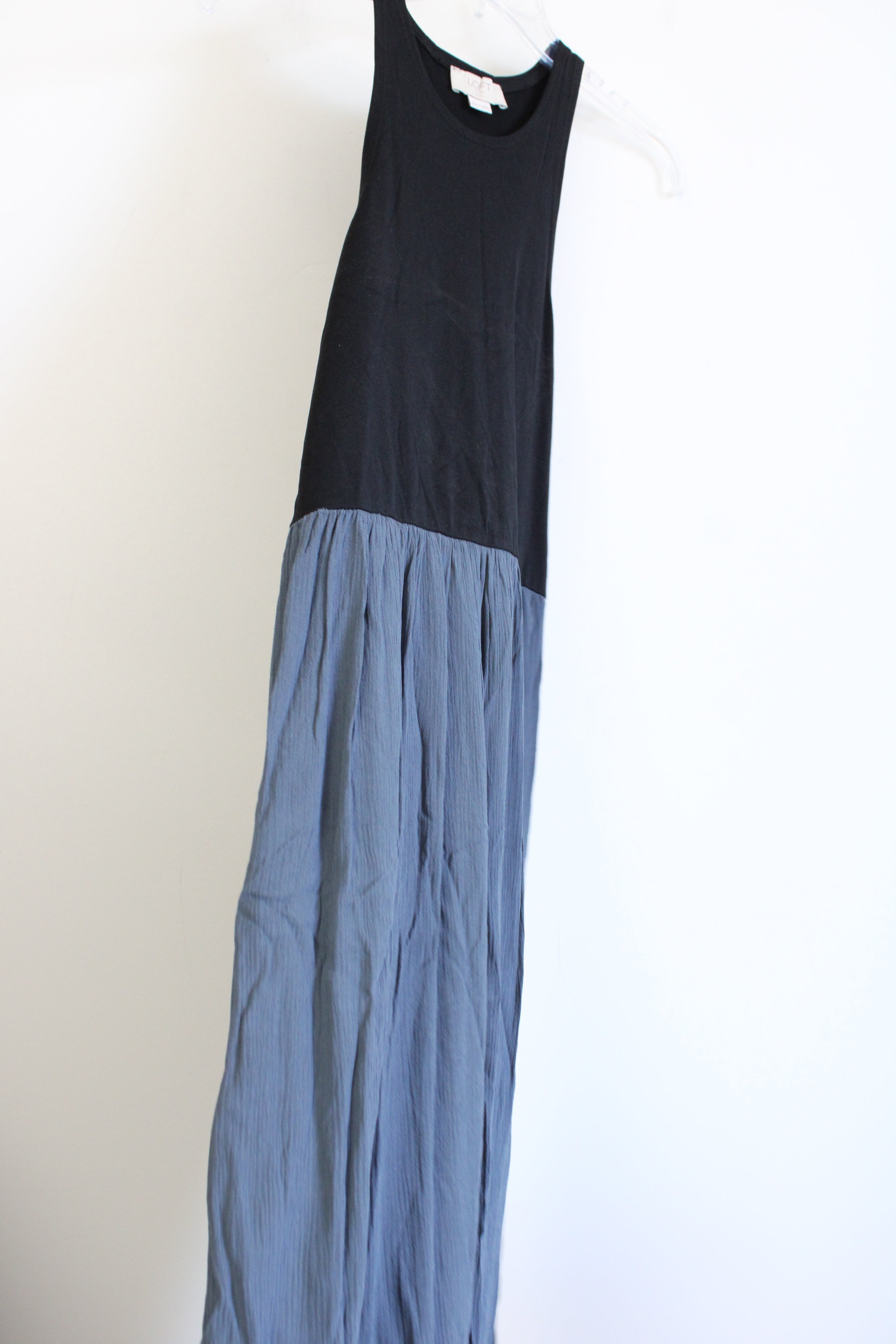 LOFT Black Blue Maxi Dress | XS/S Petite