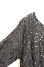SLNY Black Sequin Lace Tea Length Dress | 14W