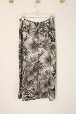Liz Claiborne Gray Tropical Print Chiffon Skirt | 6