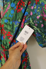 NEW Sugarlips Green Floral Cotton Dress | S