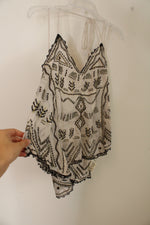 NEW Free People Ivory Beaded Embroidered Chiffon Halter Top | S