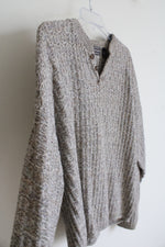 David Taylor Tan & Green Speckled Henley Sweater | XL