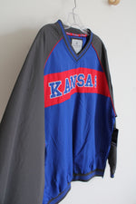 NEW Colosseum KU Kansas Jayhawks Blue Red & Gray Sweatshirt | L