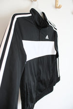 Adidas Black & White Full Zip Jacket | Youth 14/16