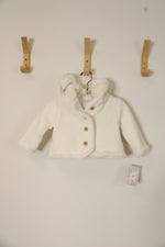 NEW Tommy Bahama Ivory Knit Faux Fur Lined Jacket | 3-6 MO