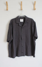Hollister Boxy Fit Gray Textured Button Down Shirt | XL
