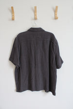 Hollister Boxy Fit Gray Textured Button Down Shirt | XL