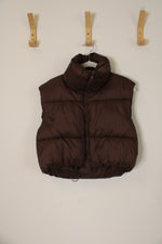 Brown Crop Puffer Vest | 8
