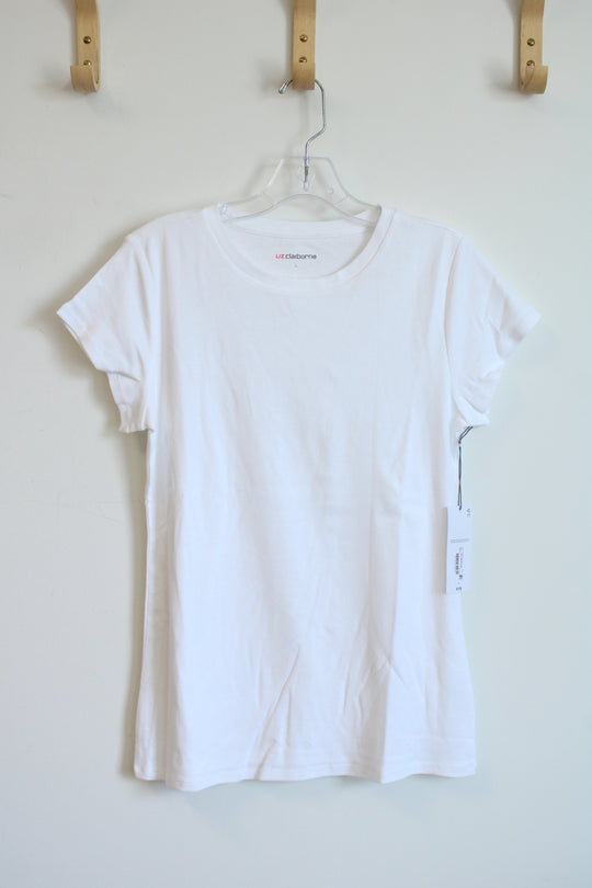 NEW Liz Claiborne Plain White T-Shirt | L