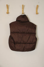 Brown Crop Puffer Vest | 8