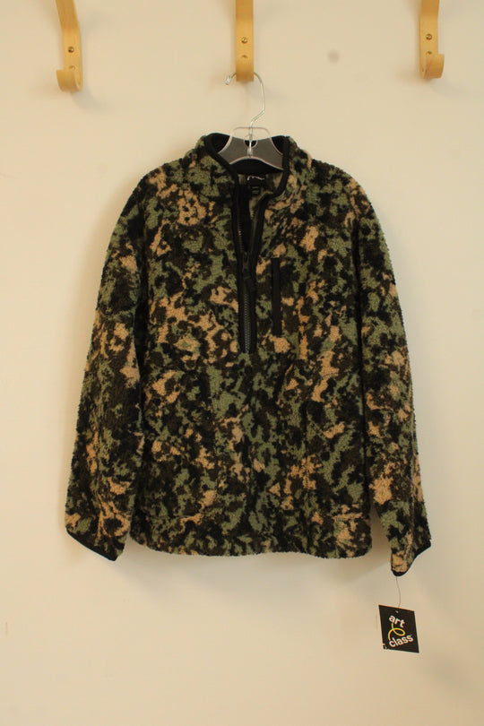 New Art Class Camo Sherpa Fleece with Top Zipper | 6/7