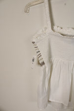NEW Old Navy White Embroidered Smock Tank | M Petite