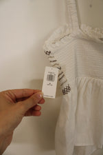 NEW Old Navy White Embroidered Smock Tank | M Petite