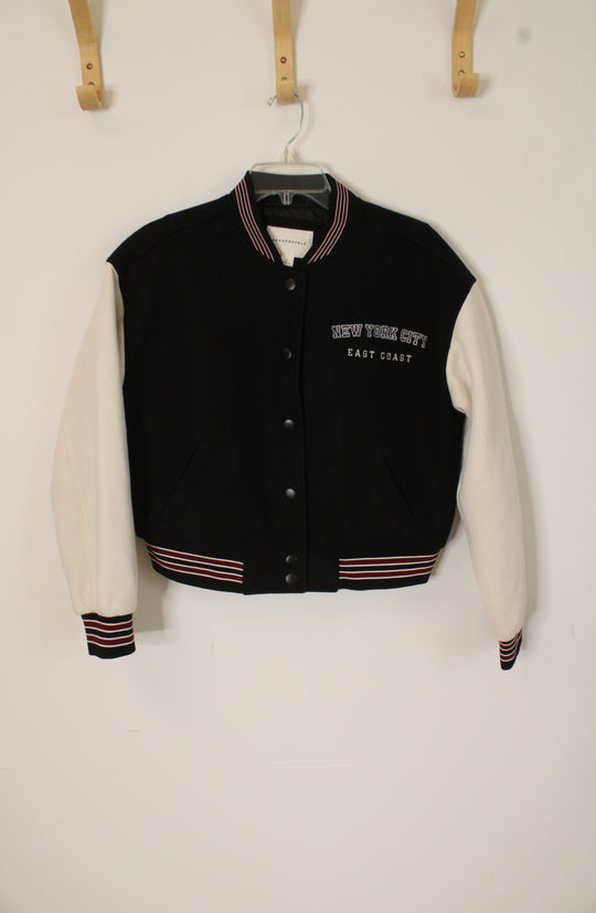 Aeropostale Black Letterman Style New York City Jacket | S