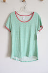 NEW LuLaRoe Green & Pink Classic Tee | S