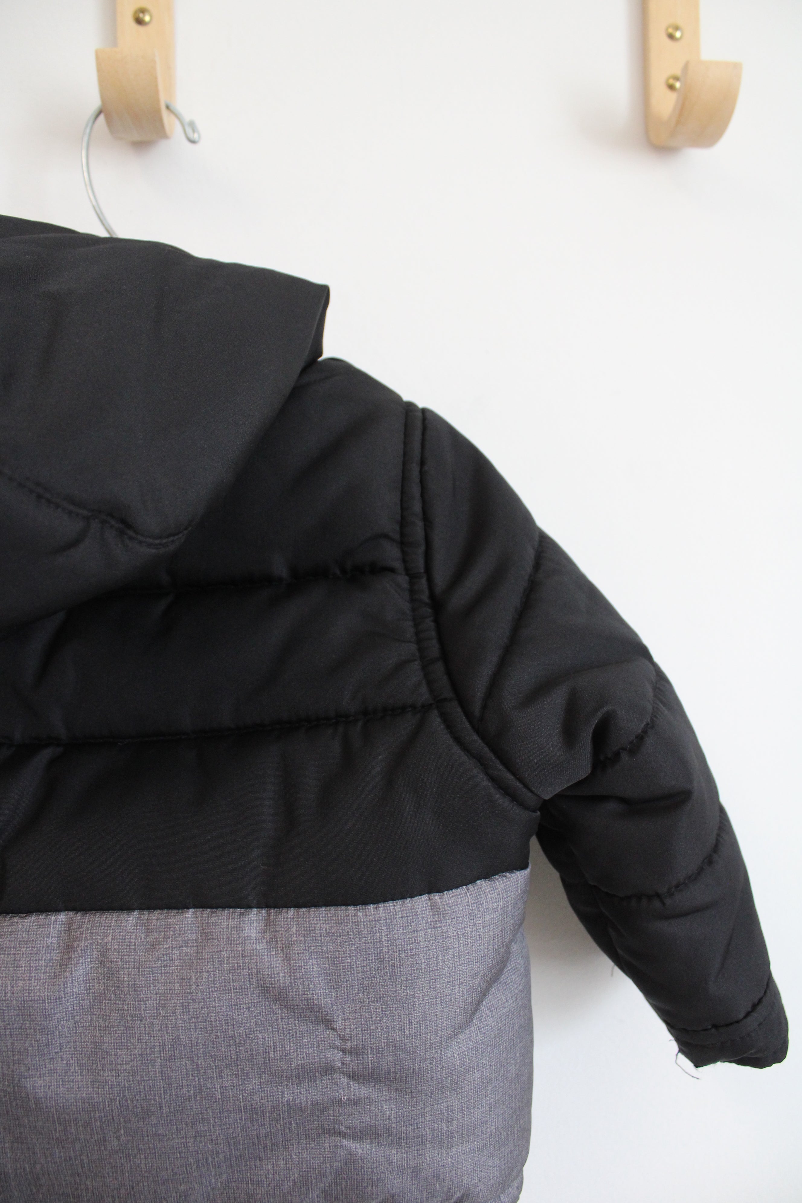 Carter's Black & Gray Red Fleece Lined Coat | 12 MO