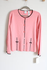 NEW Emma James Knit Pink & Black Cardigan | XL