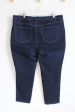 Talbots Flawless Five-Pocket Slim Ankle Dark Wash Jeans | 18W