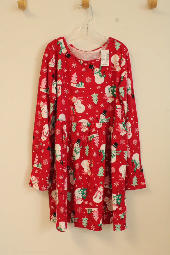 NEW Children's Place Red Snowman Dress | XL