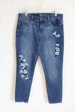 Gap Girlfriend Blue Embroidered Jeans | 8/29R