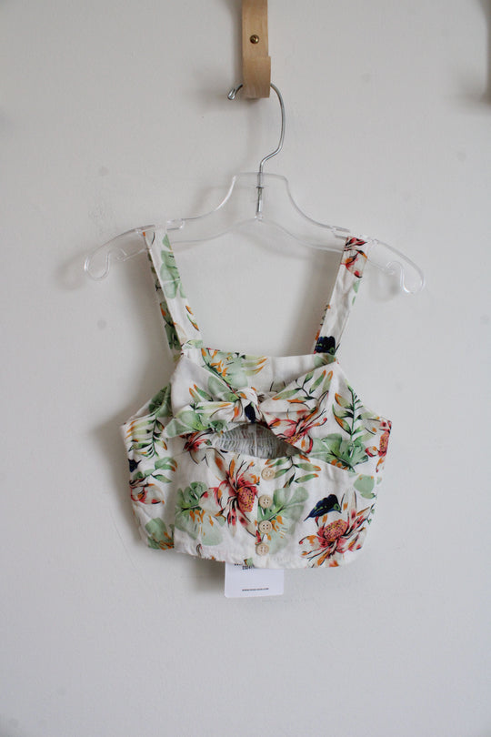 NEW Rose Kids Collection Floral Cropped Tropical Top | Youth 6