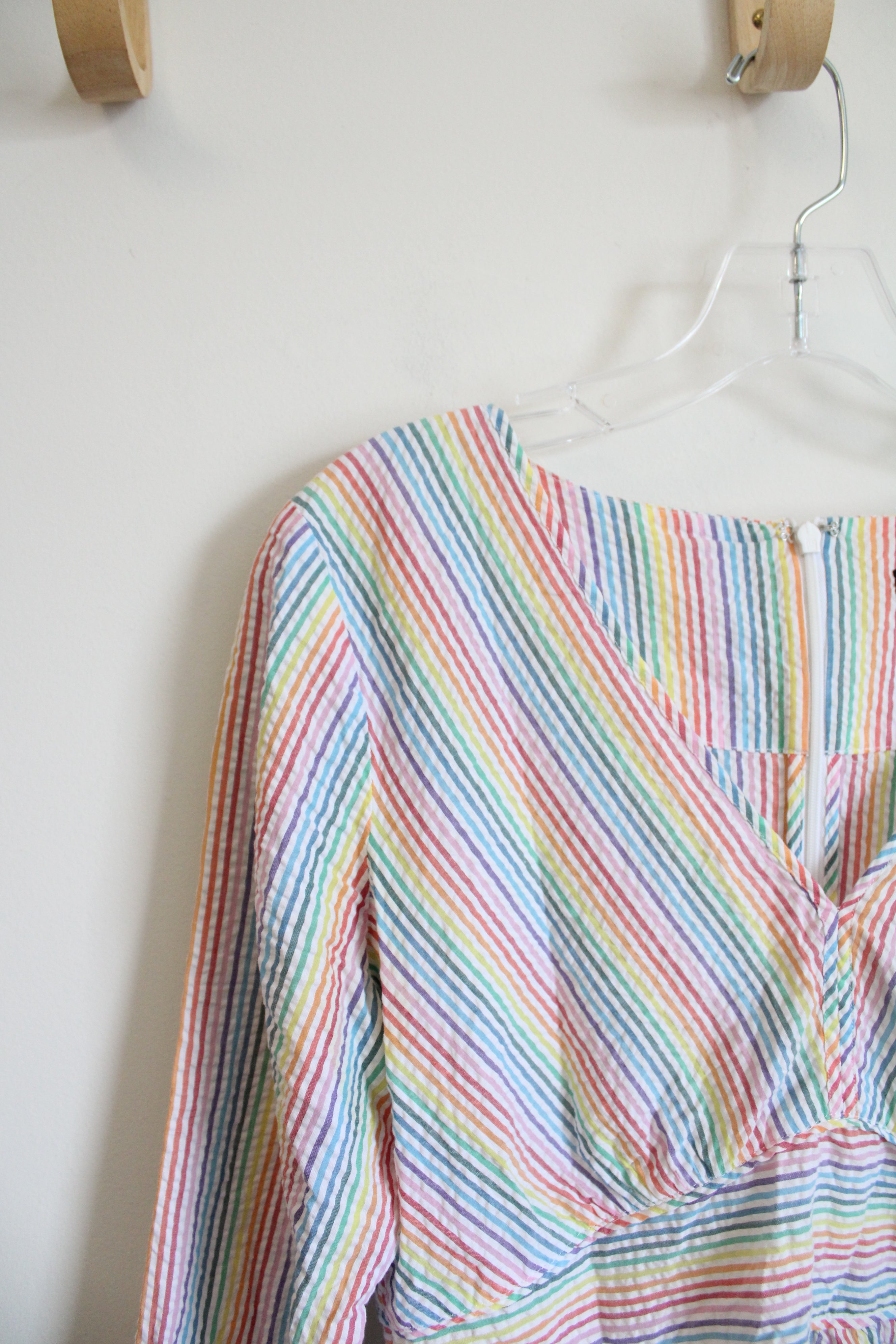 J.Crew Rainbow Striped Peplum Top | 10