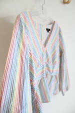 J.Crew Rainbow Striped Peplum Top | 10
