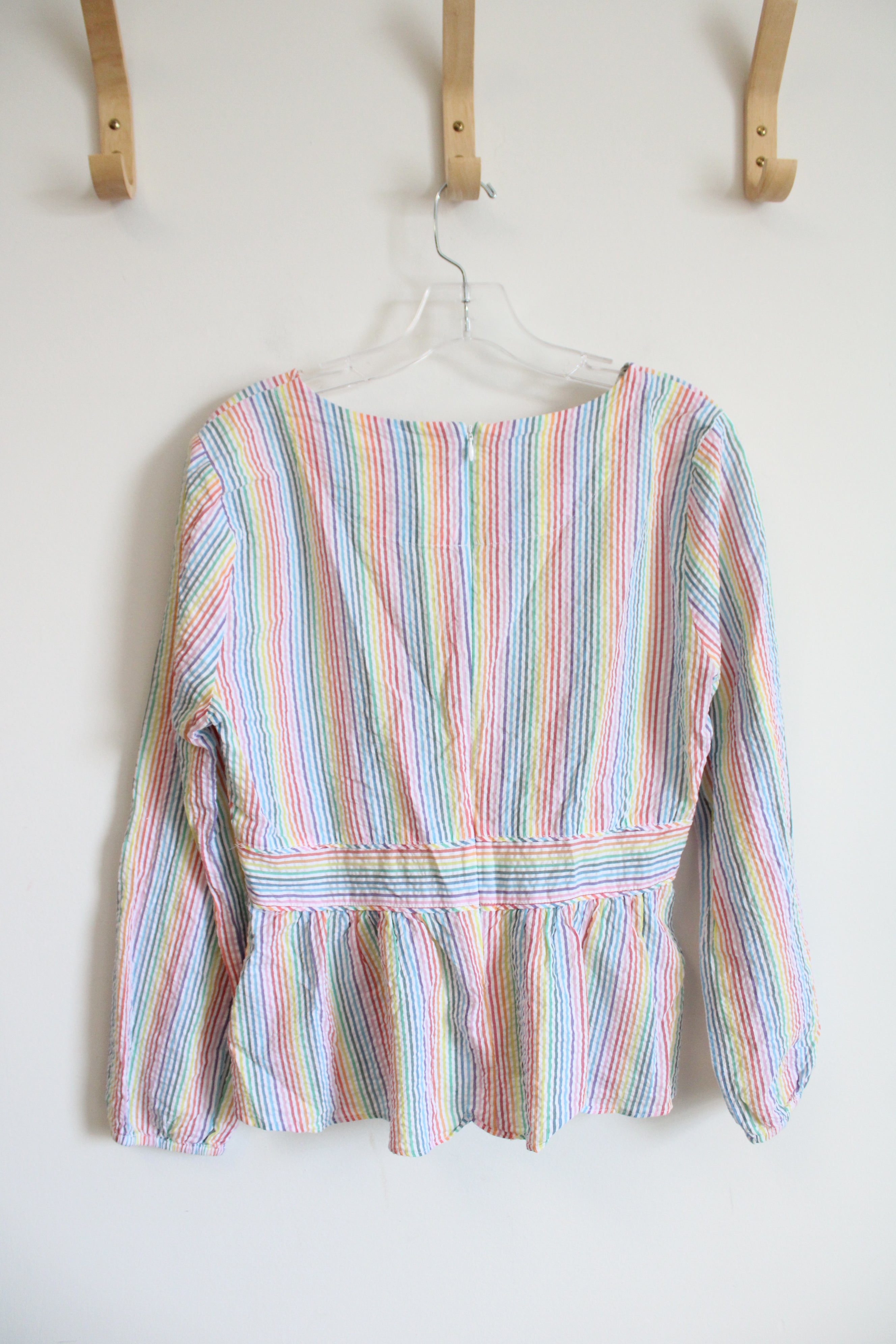 J.Crew Rainbow Striped Peplum Top | 10
