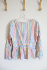 J.Crew Rainbow Striped Peplum Top | 10