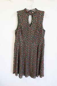 Xhilaration Green Floral Knit Dress | XL