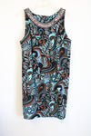 Connected Woman Blue Brown Paisley Dress | 18W