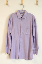 Van Heusen Regular Fit Wrinkle Free Purple Button Down Shirt | L