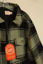 NEW Wonder Nation Sage Green and Black Plaid Lined Jacket | 14/16