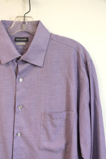 Van Heusen Regular Fit Wrinkle Free Purple Button Down Shirt | L