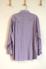 Van Heusen Regular Fit Wrinkle Free Purple Button Down Shirt | L