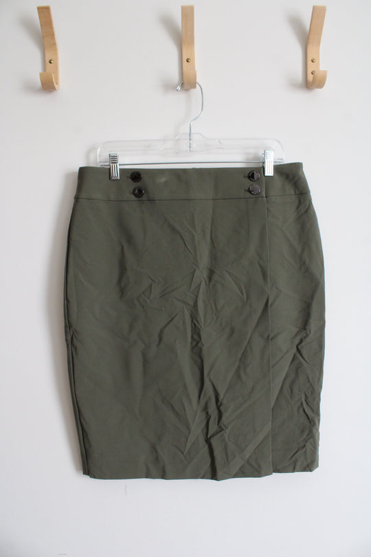 Calvin Klein Olive Green Pencil Skirt | 12