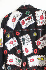 Cache Vintage Black White & Red Sequined Jacket | L (10/12)