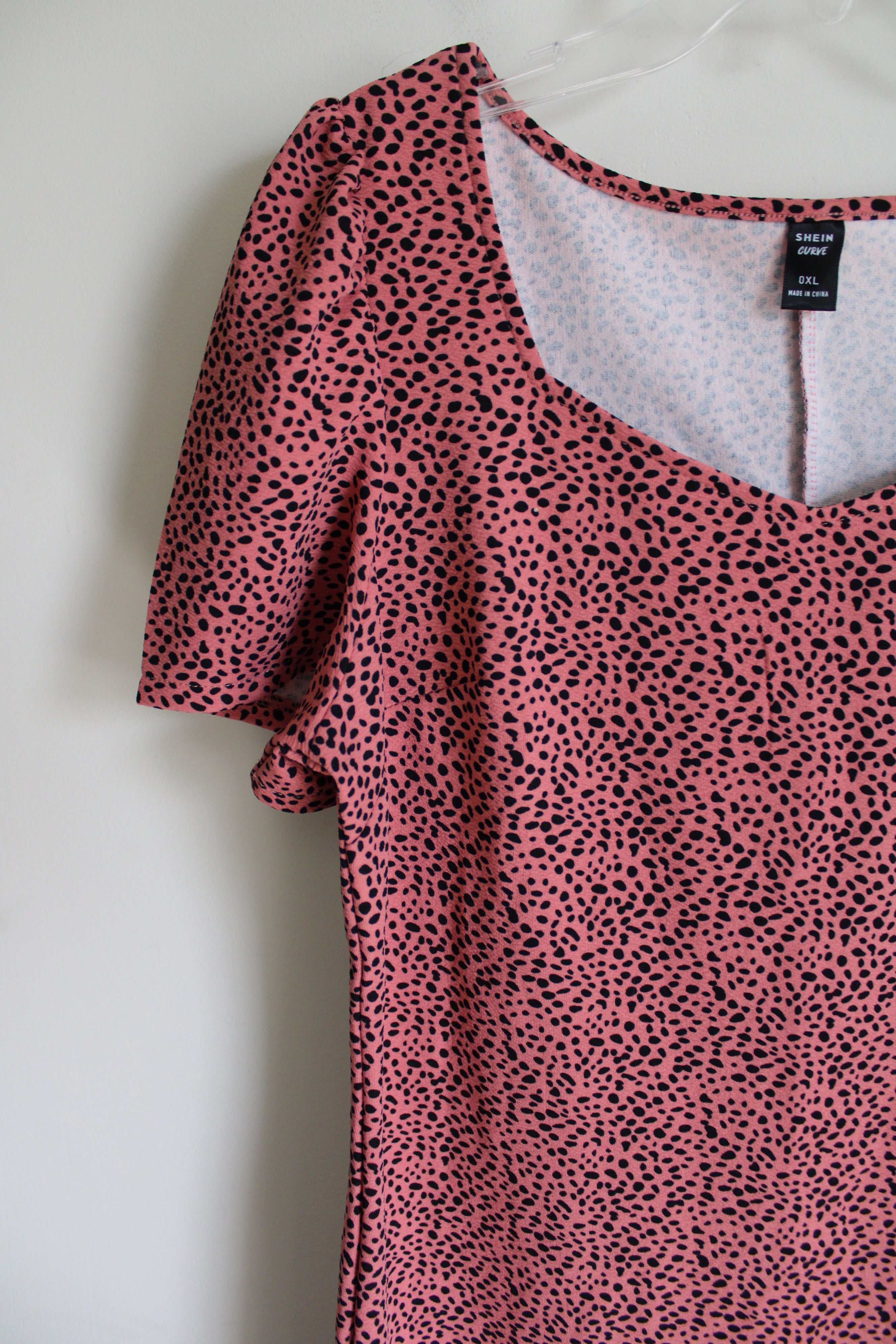 Shein Pink Black Dotted Dress | 0XL