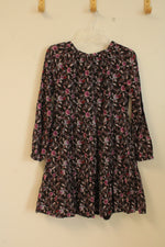 NEW Gap Kids Black and Purple Floral Dress | 14/16