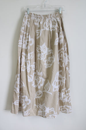 Vintage Gene Ewing Bis Tan Floral Skirt | M