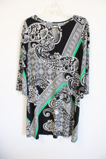 Haani Black Green White Paisley Dress | L