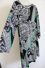 Haani Black Green White Paisley Dress | L