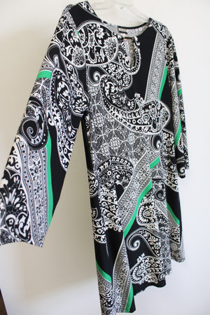 Haani Black Green White Paisley Dress | L