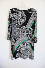 Haani Black Green White Paisley Dress | L