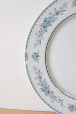 Fine China Society Harmony 5217 White Blue Pink Floral Dinner Plate