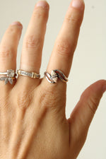 Hammered Sterling Silver 10K Yellow & Rose Gold Leaf Design Ring | Size 8