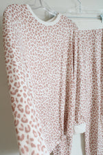 Stars Above Dusty Pink Leopard Print Pajama Set | XL